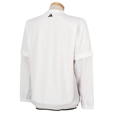 アディダス adidas　メンズ デタッチャブル クルーネック ロゴ ウィンドジャケット CC006　2026年モデル 背面着用