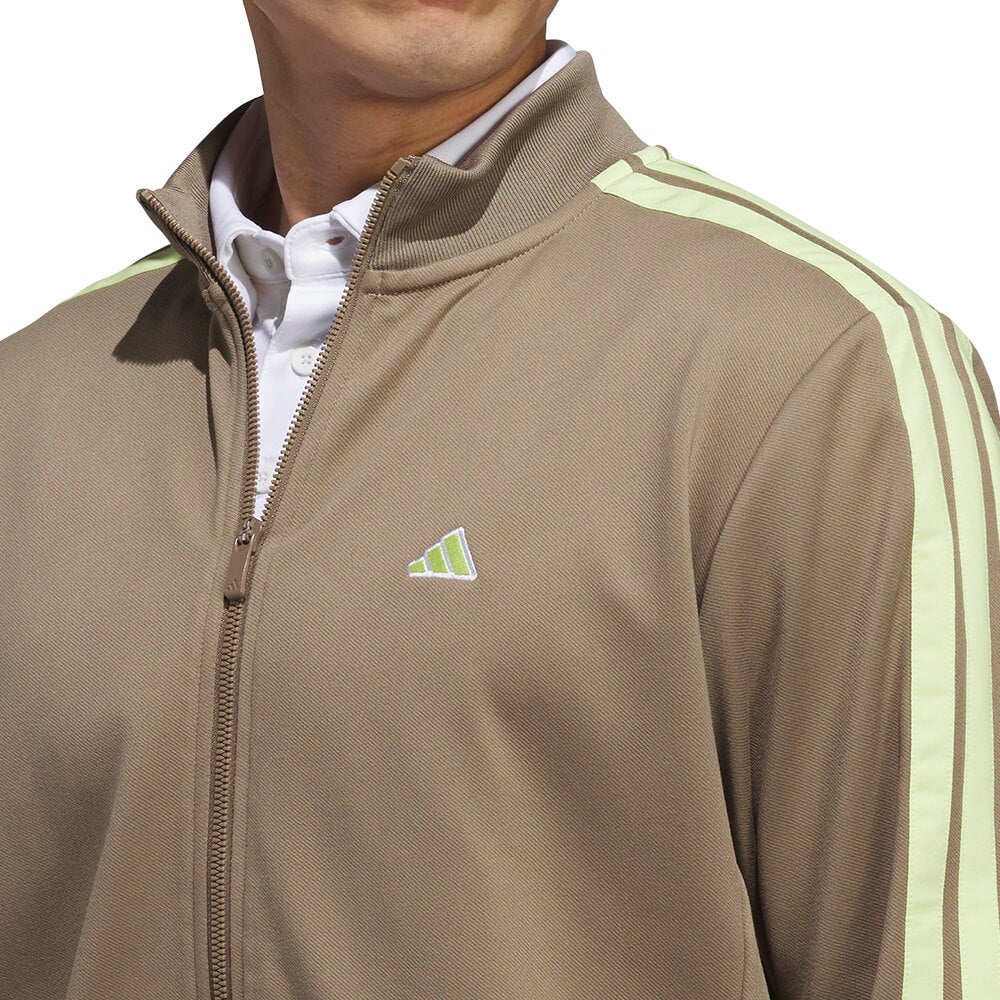 アディダス adidas　メンズ スリーストライプス 長袖 トラックジャケット CJ499　2026年モデル 胸元・生地ディテール