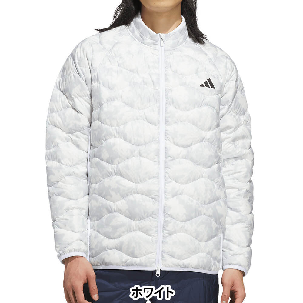 アディダス adidas　メンズ カモフラージュプリント 長袖 ダウンジャケット IE850　2026年モデル 正面着用