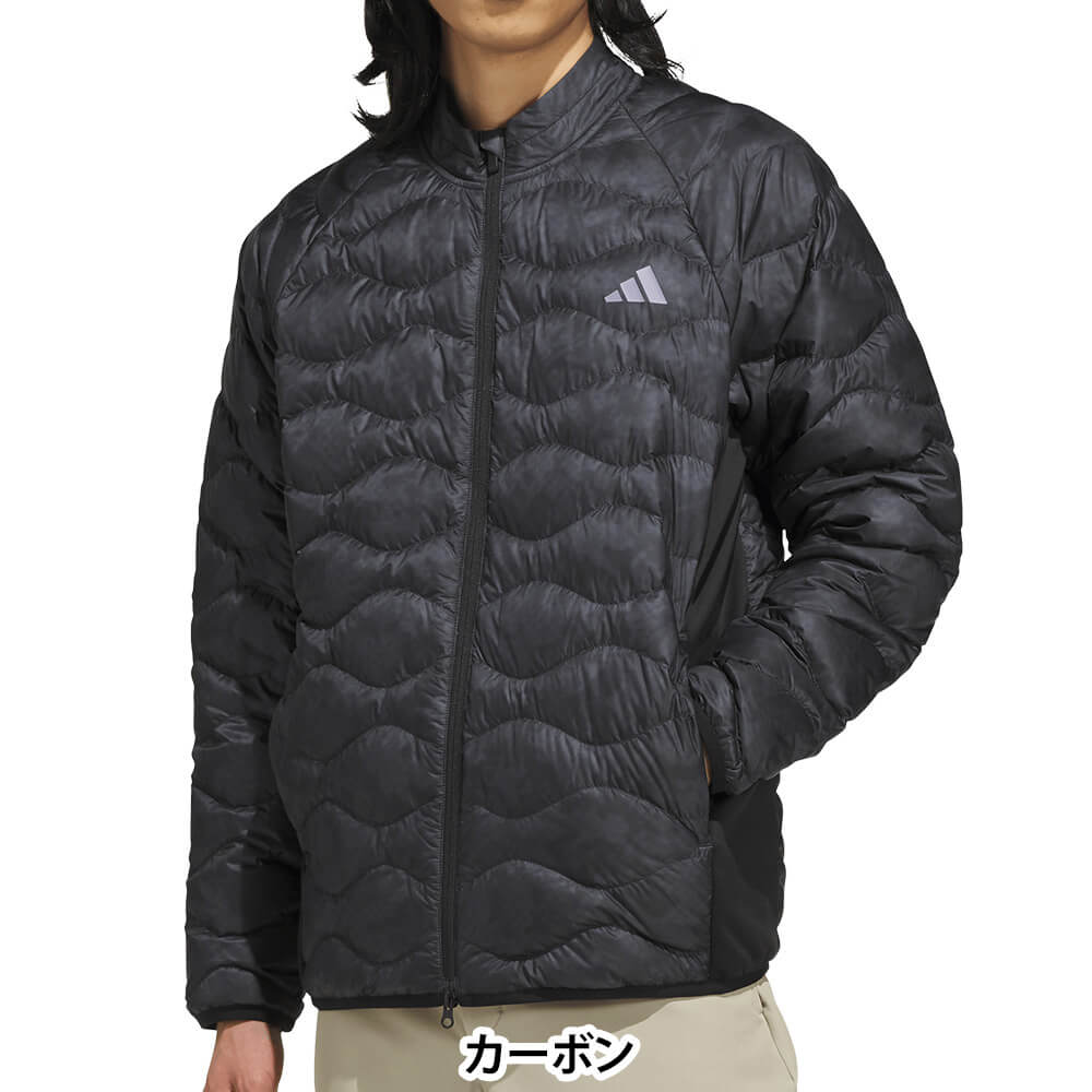 アディダス adidas　メンズ カモフラージュプリント 長袖 ダウンジャケット IE850　2026年モデル 胸元・生地ディテール