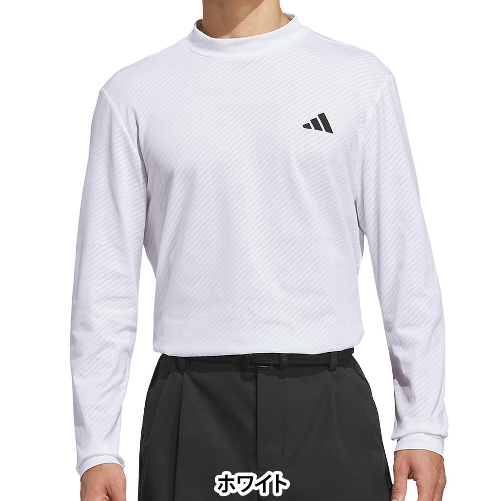 アディダス adidas　メンズ TWISTKNIT ジャガード 長袖 モックネック シャツ MBJ37　2026年モデル 正面着用