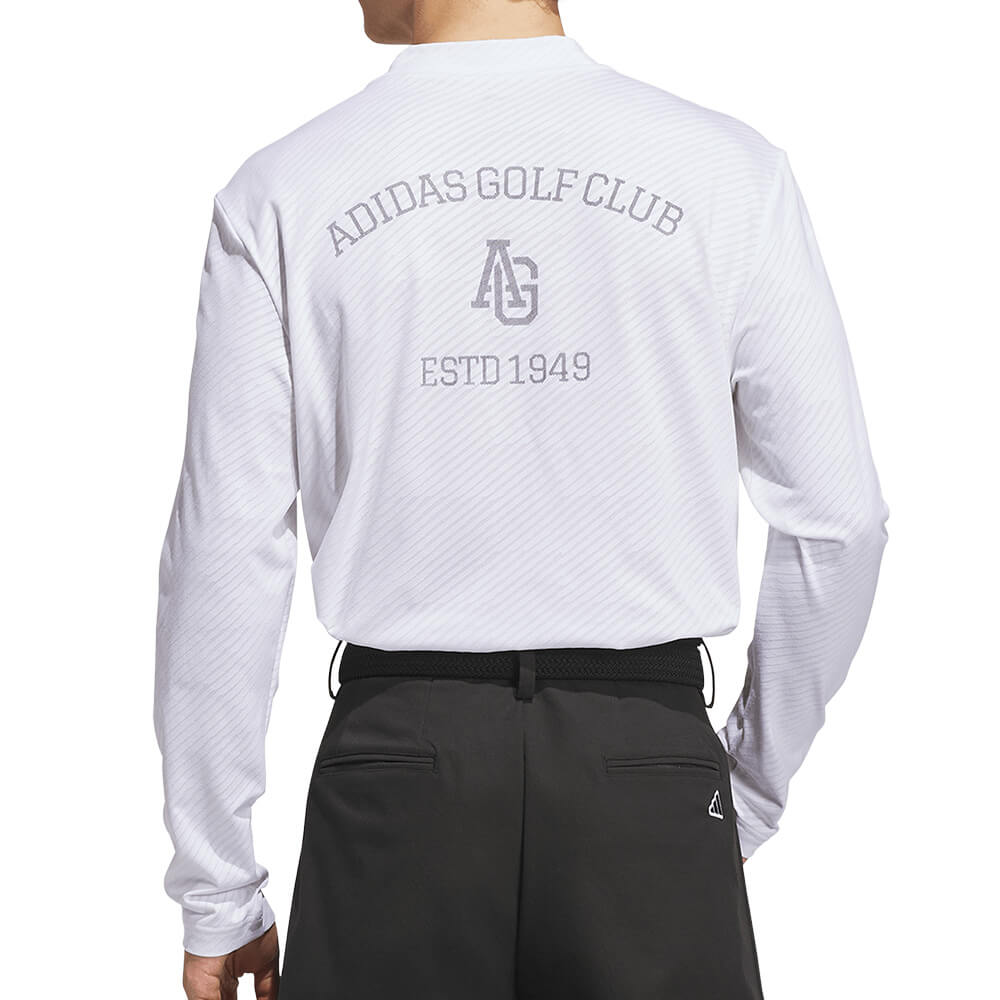 アディダス adidas　メンズ TWISTKNIT ジャガード 長袖 モックネック シャツ MBJ37　2026年モデル 背面着用