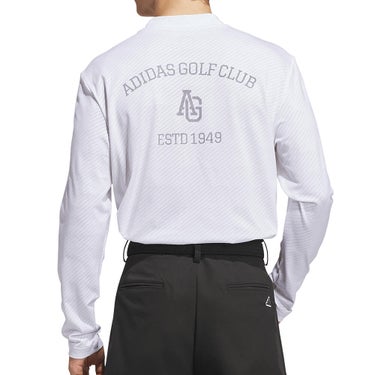 アディダス adidas　メンズ TWISTKNIT ジャガード 長袖 モックネック シャツ MBJ37　2026年モデル 背面着用