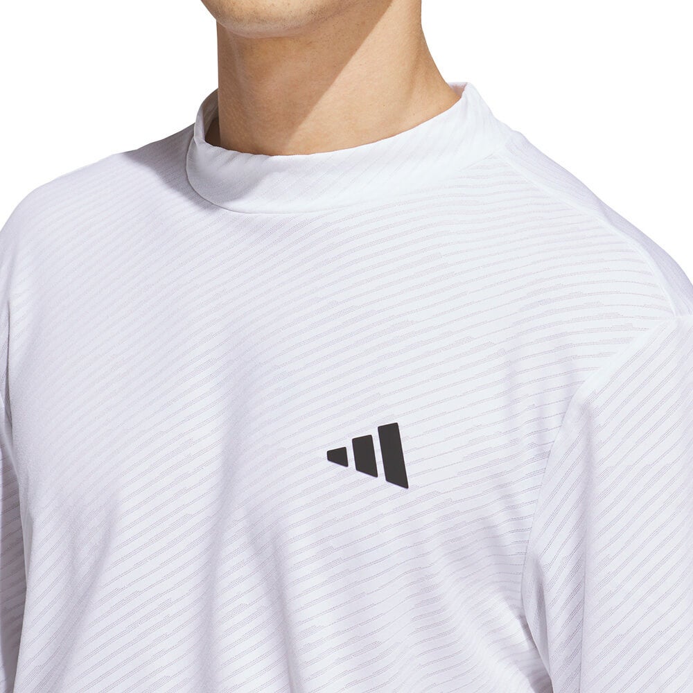 アディダス adidas　メンズ TWISTKNIT ジャガード 長袖 モックネック シャツ MBJ37　2026年モデル 胸元・生地ディテール