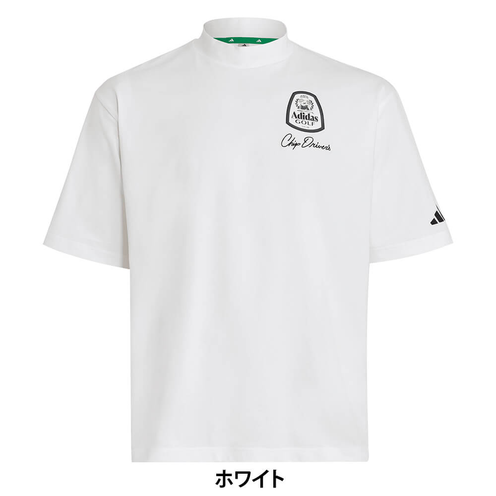 アディダス adidas　メンズ CHIP バックグラフィック 半袖 モックネック シャツ OGH74　2026年モデル 正面着用