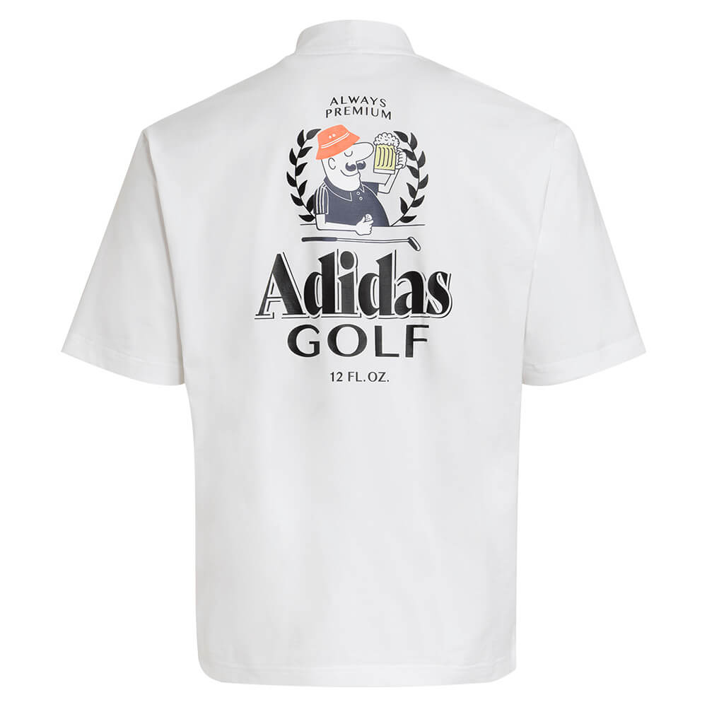 アディダス adidas　メンズ CHIP バックグラフィック 半袖 モックネック シャツ OGH74　2026年モデル 背面着用