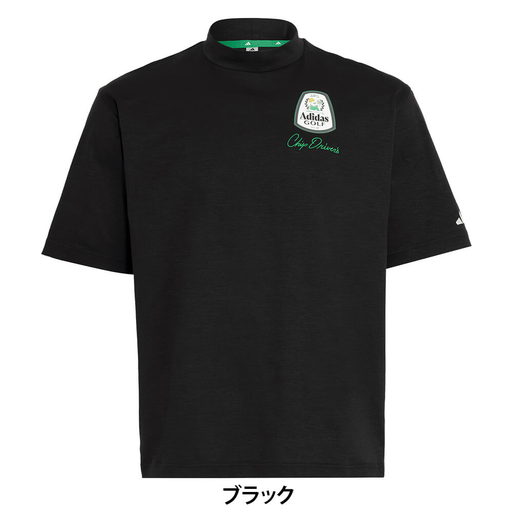 アディダス adidas　メンズ CHIP バックグラフィック 半袖 モックネック シャツ OGH74　2026年モデル 胸元・生地ディテール