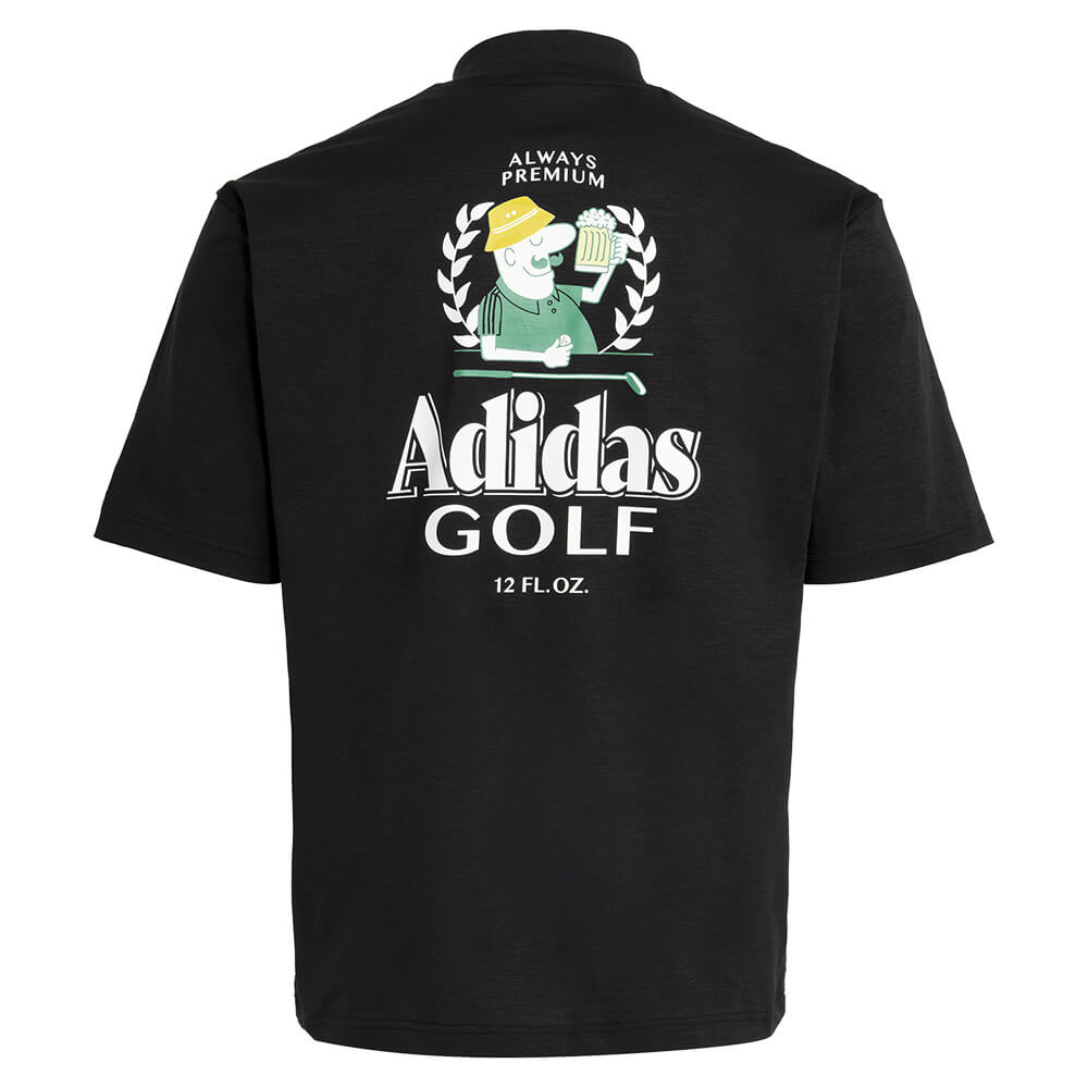 アディダス adidas　メンズ CHIP バックグラフィック 半袖 モックネック シャツ OGH74　2026年モデル 別カラー 正面着用
