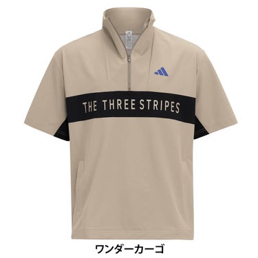 アディダス adidas　メンズ カラーブロック ハーフジップ 半袖 ジャケット OGH81　2026年モデル 別カラー 背面着用