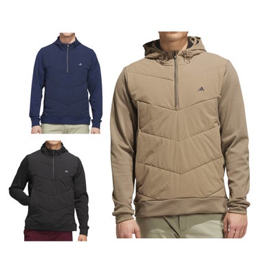 アディダス adidas　メンズ ハーフジップ ハイブリッド ストレッチ 長袖 フーディー P4125　2026年モデル カラーバリエーション・商品全体