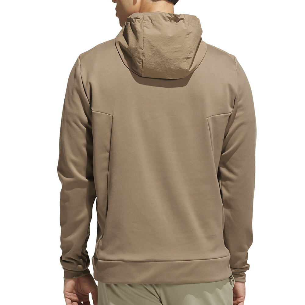 アディダス adidas　メンズ ハーフジップ ハイブリッド ストレッチ 長袖 フーディー P4125　2026年モデル 別カラー 背面着用