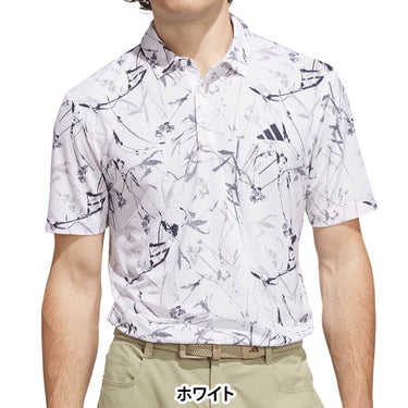 アディダス adidas　メンズ メッシュ リーフプリント 半袖 ポロシャツ Q4572　2026年モデル 詳細2