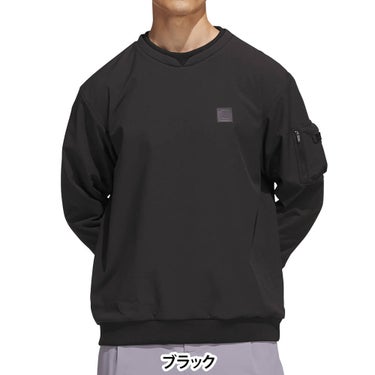 アディダス adidas　メンズ 起毛 クルーネック 長袖 プルオーバー SS801　2026年モデル 正面着用