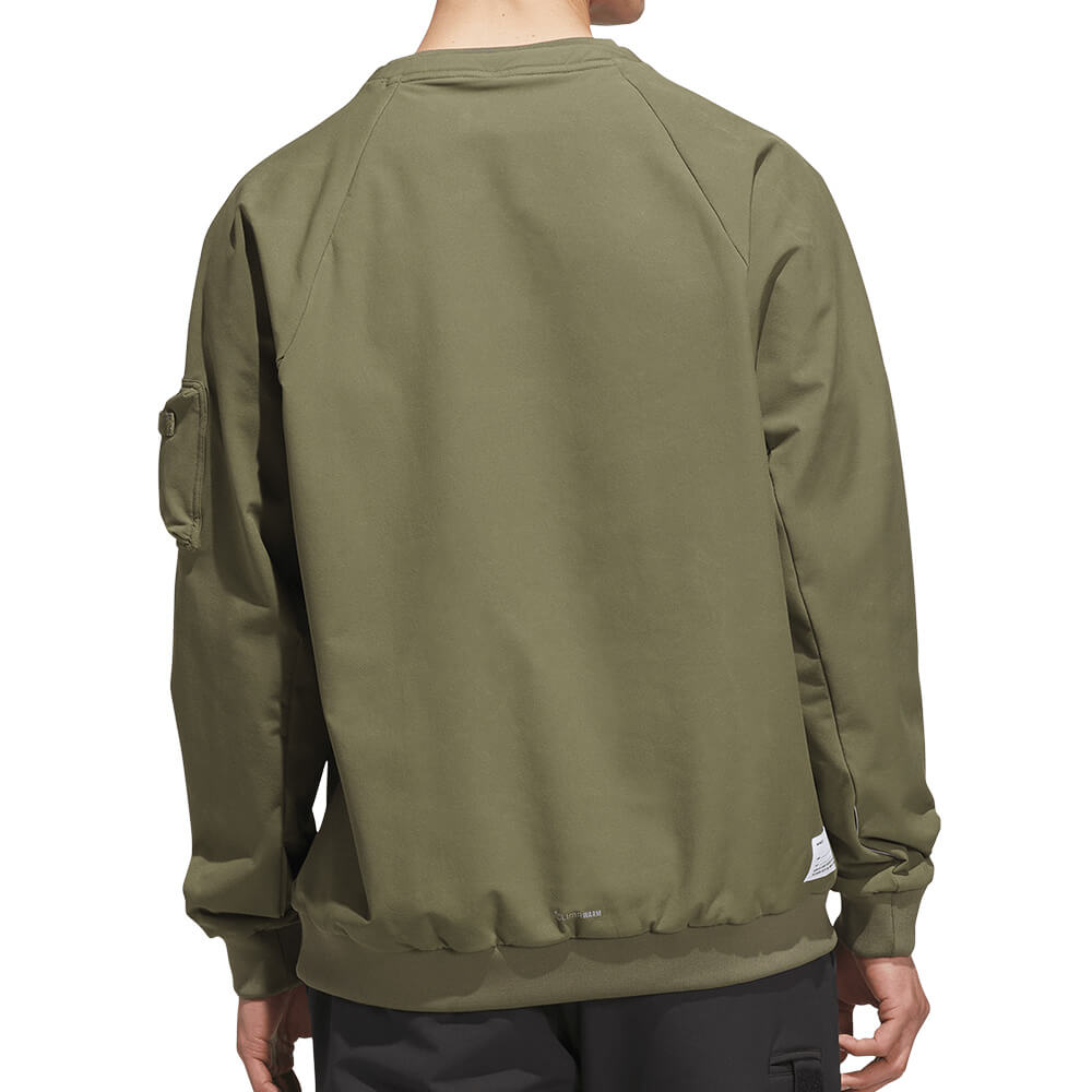 アディダス adidas　メンズ 起毛 クルーネック 長袖 プルオーバー SS801　2026年モデル 別カラー 背面着用