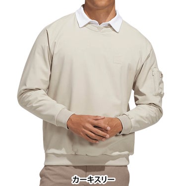アディダス adidas　メンズ 起毛 クルーネック 長袖 プルオーバー SS801　2026年モデル 袖・裾ディテール