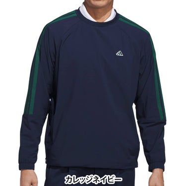 アディダス adidas　メンズ スリーストライプス プルオーバー 長袖 ジャケット TS126　2026年モデル 別カラー 背面着用