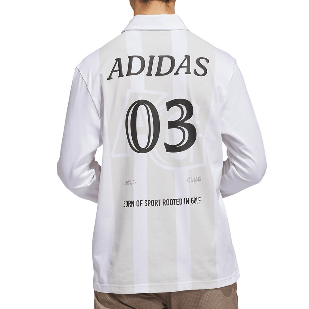 アディダス adidas　メンズ バックグラフィック 長袖 ポロシャツ VU185　2026年モデル 背面着用
