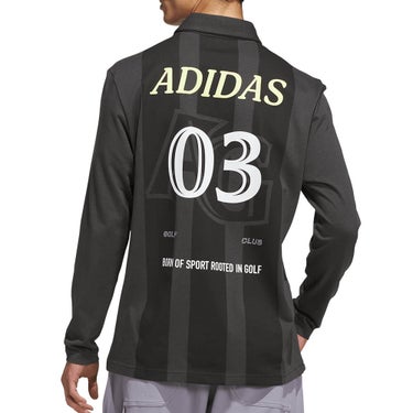 アディダス adidas　メンズ バックグラフィック 長袖 ポロシャツ VU185　2026年モデル 別カラー 背面着用