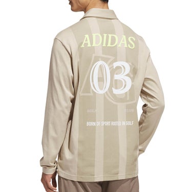 アディダス adidas　メンズ バックグラフィック 長袖 ポロシャツ VU185　2026年モデル 別カラー 背面着用