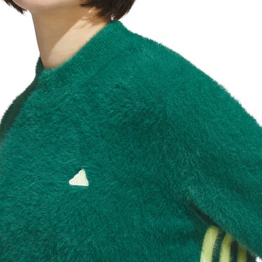 アディダス adidas　レディース スリーストライプス ヘアリー 長袖 セーター CH341　2026年モデル 胸元・生地ディテール