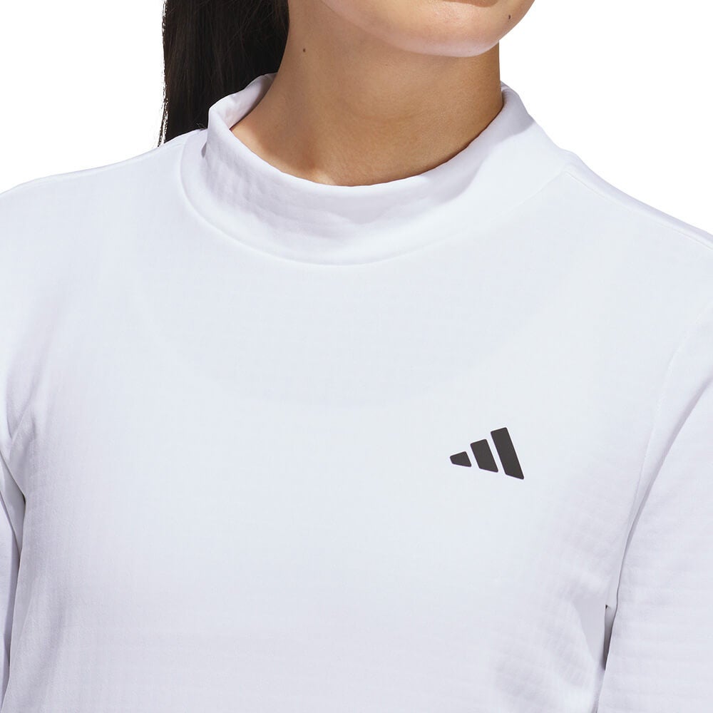 アディダス adidas　レディース 長袖 モックネック シャツ ID210　2026年モデル 胸元・生地ディテール