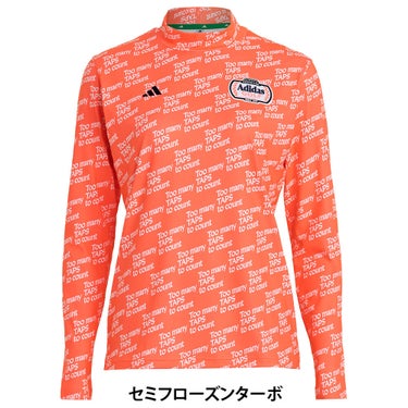 アディダス adidas　レディース CHIP 総柄 長袖 モックネック シャツ OGH84　2026年モデル 別カラー 背面着用