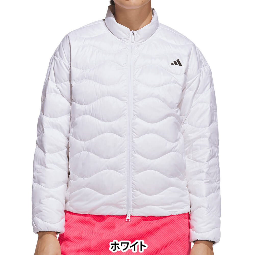 アディダス adidas　レディース ライトウェイト フルジップ 長袖 ダウンジャケット P9559　2026年モデル 正面着用