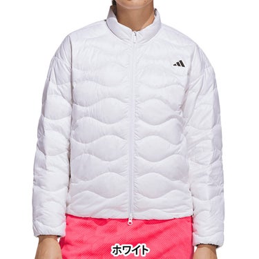 アディダス adidas　レディース ライトウェイト フルジップ 長袖 ダウンジャケット P9559　2026年モデル 正面着用