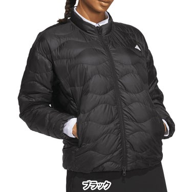 アディダス adidas　レディース ライトウェイト フルジップ 長袖 ダウンジャケット P9559　2026年モデル 別カラー 背面着用