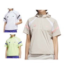 アディダス adidas　レディース ハーフジップ 半袖 フーディー ジャケット QD442　2026年モデル