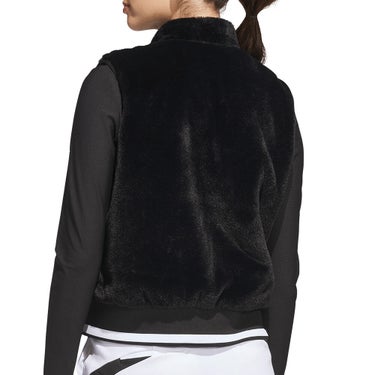 アディダス adidas　レディース リバーシブル フリースファー ベスト SH817　2026年モデル 裏面 背面着用