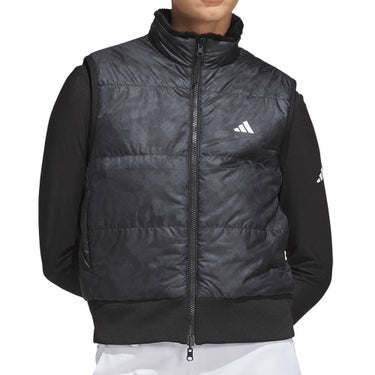 アディダス adidas　レディース リバーシブル フリースファー ベスト SH817　2026年モデル 裏面 正面着用