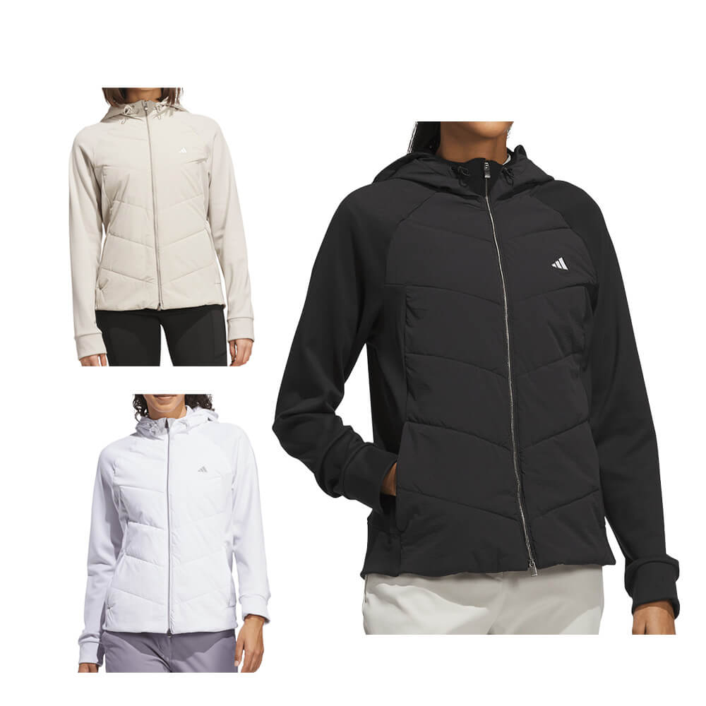 アディダス adidas　レディース フルジップ ハイブリッド ストレッチ 長袖 フーディー TM030　2026年モデル カラーバリエーション・商品全体