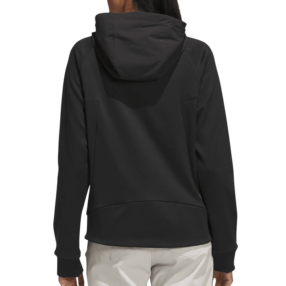 アディダス adidas　レディース フルジップ ハイブリッド ストレッチ 長袖 フーディー TM030　2026年モデル 背面着用