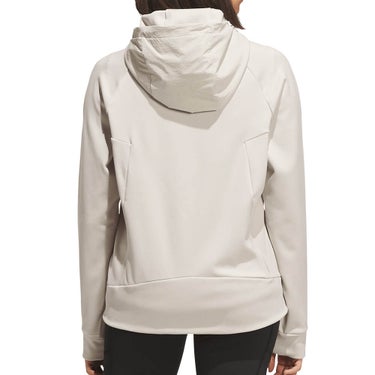 アディダス adidas　レディース フルジップ ハイブリッド ストレッチ 長袖 フーディー TM030　2026年モデル 別カラー 正面着用