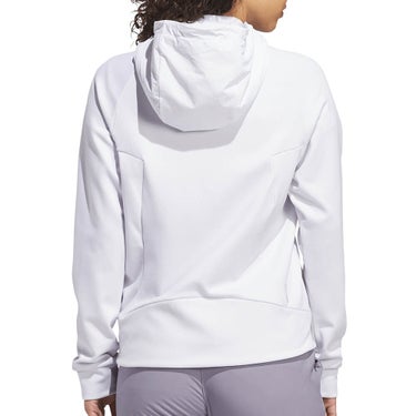 アディダス adidas　レディース フルジップ ハイブリッド ストレッチ 長袖 フーディー TM030　2026年モデル ロゴ・生地ディテール