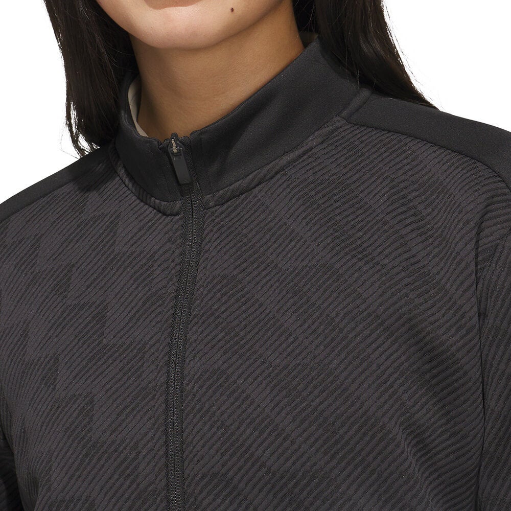 アディダス adidas　レディース ファブリックミックス フルジップ 長袖 ジャケット TV591　2026年モデル 背面着用