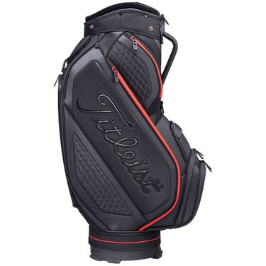 タイトリスト Titleist　ミッドサイズ メンズ キャディバッグ TB21SF4K 06 ブラック×レッド　2026年モデル キャディバッグ 全体 正面・側面