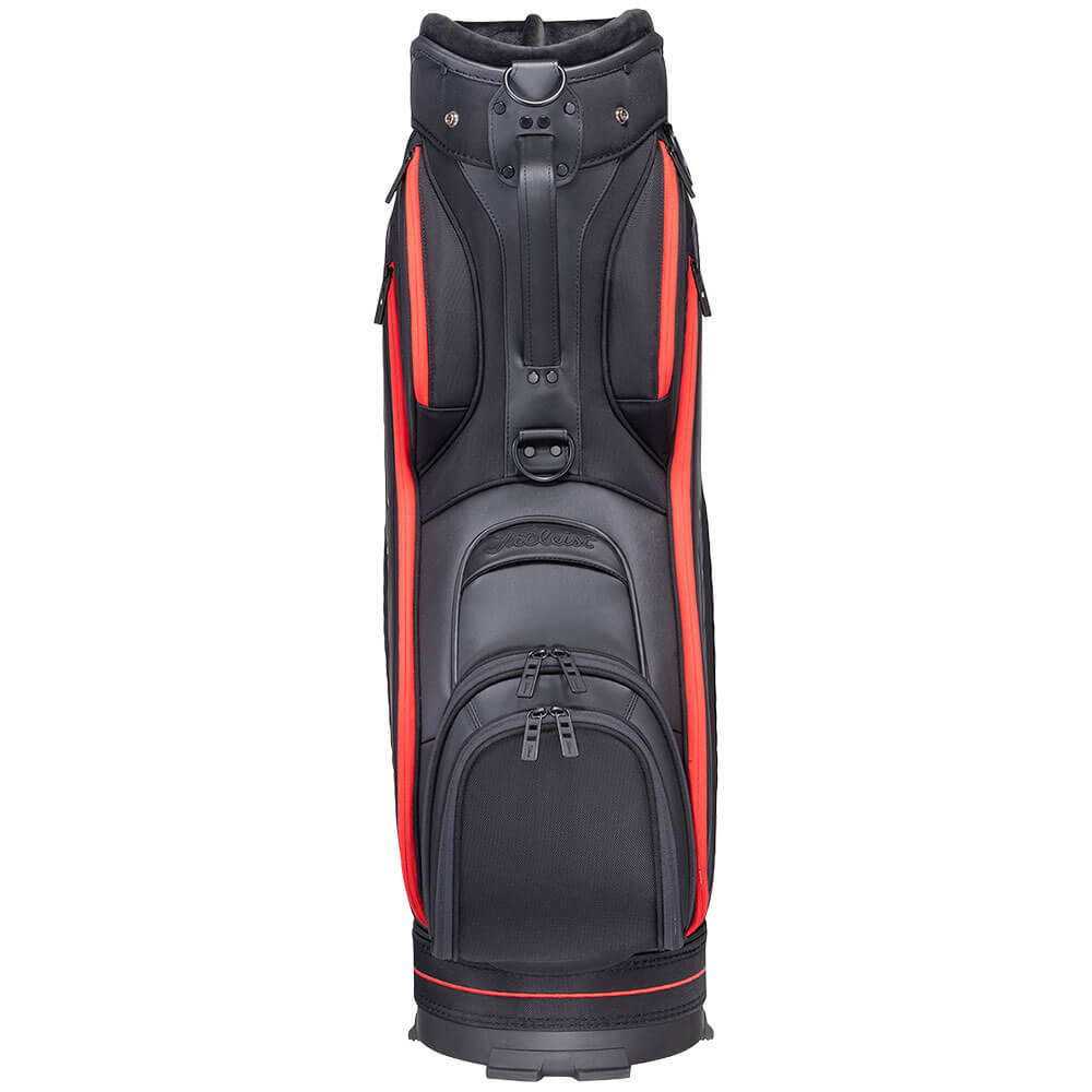 タイトリスト Titleist　ミッドサイズ メンズ キャディバッグ TB21SF4K 06 ブラック×レッド　2026年モデル キャディバッグ 全体 反対側面