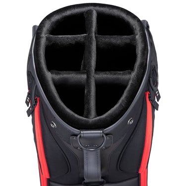 タイトリスト Titleist　ミッドサイズ メンズ キャディバッグ TB21SF4K 06 ブラック×レッド　2026年モデル キャディバッグ 口枠・トップビュー