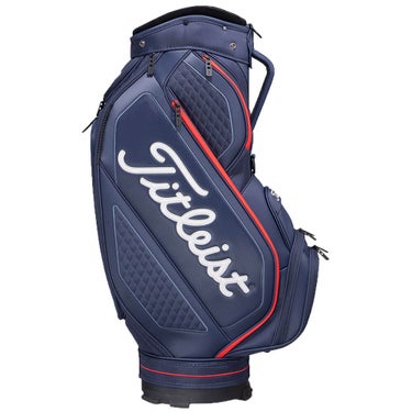 タイトリスト Titleist　ミッドサイズ メンズ キャディバッグ TB21SF4K 416 ネイビー×ホワイト×レッド　2026年モデル キャディバッグ 全体 正面・側面