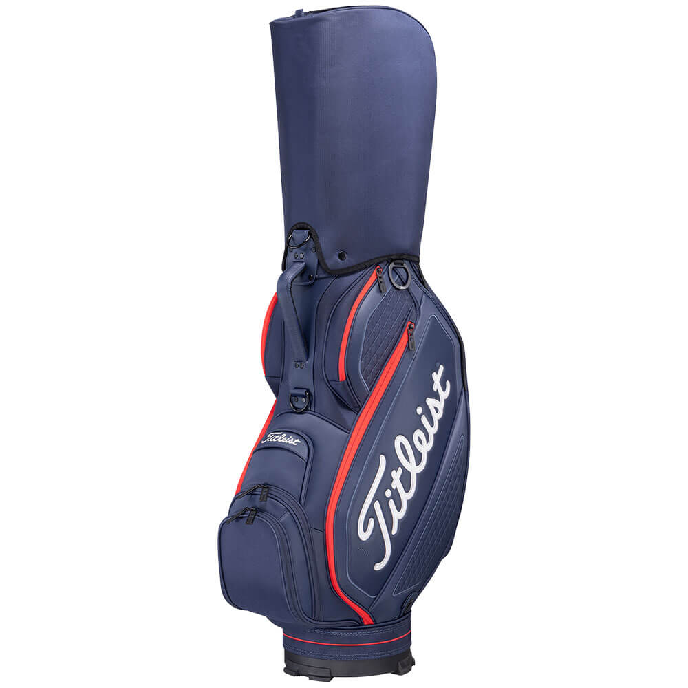 タイトリスト Titleist　ミッドサイズ メンズ キャディバッグ TB21SF4K 416 ネイビー×ホワイト×レッド　2026年モデル キャディバッグ 全体 側面