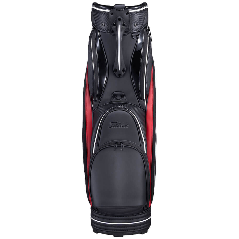タイトリスト Titleist　パフォーマンスJE メンズ キャディバッグ TB26CTPJE 061 ブラック×クリムゾン×ホワイト　2026年モデル キャディバッグ 全体 背面