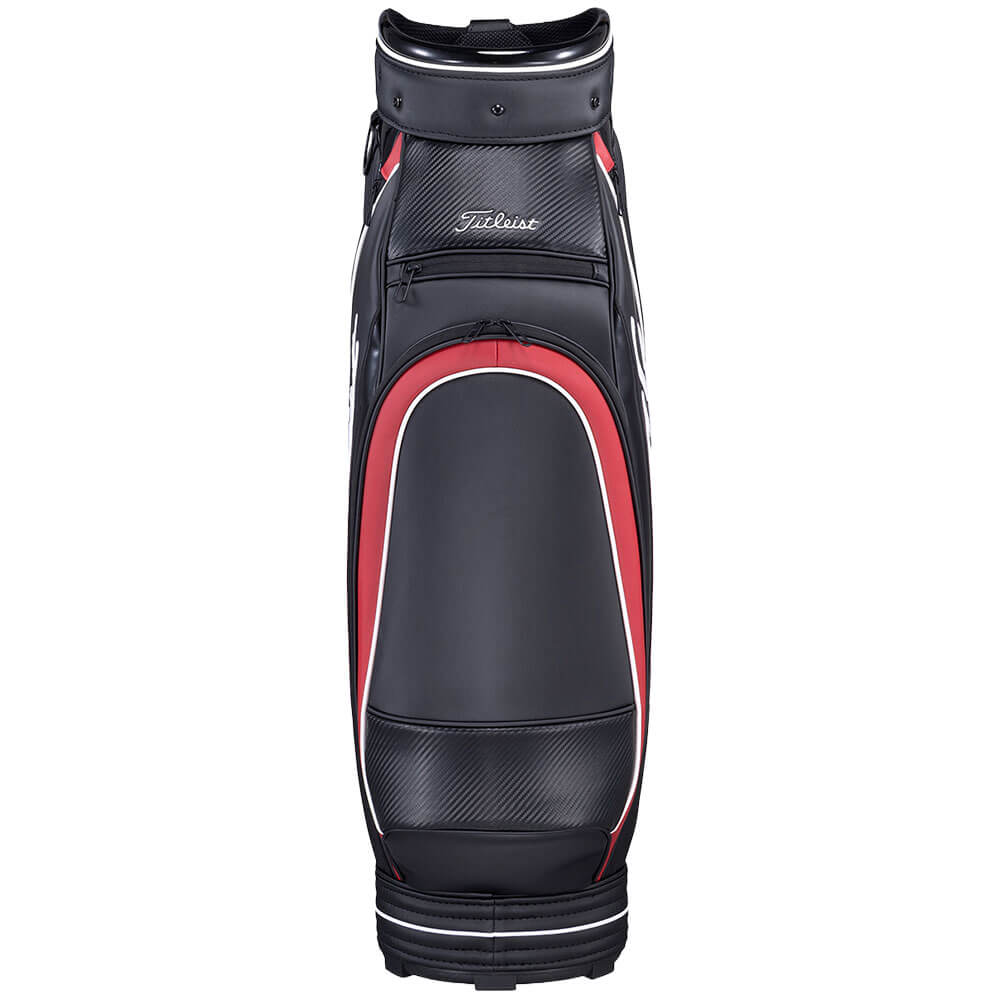 タイトリスト Titleist　パフォーマンスJE メンズ キャディバッグ TB26CTPJE 061 ブラック×クリムゾン×ホワイト　2026年モデル キャディバッグ 全体 側面