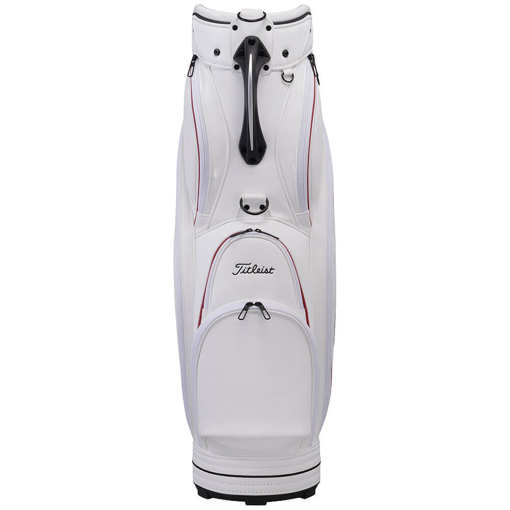 タイトリスト Titleist　パフォーマンスJE メンズ キャディバッグ TB26CTPJE 160 ホワイト×クリムゾン×ブラック　2026年モデル キャディバッグ 全体 背面