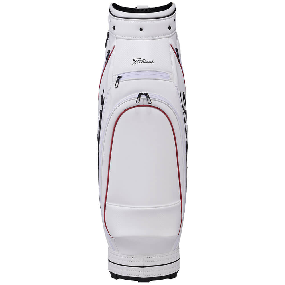 タイトリスト Titleist　パフォーマンスJE メンズ キャディバッグ TB26CTPJE 160 ホワイト×クリムゾン×ブラック　2026年モデル キャディバッグ 全体 側面
