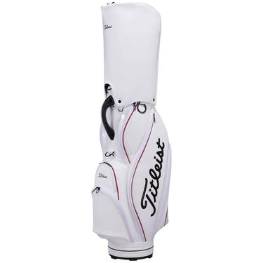 タイトリスト Titleist　パフォーマンスJE メンズ キャディバッグ TB26CTPJE 160 ホワイト×クリムゾン×ブラック　2026年モデル キャディバッグ フード装着・側面