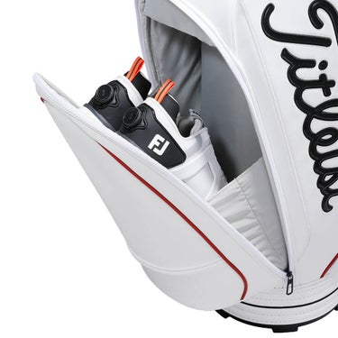 タイトリスト Titleist　パフォーマンスJE メンズ キャディバッグ TB26CTPJE 160 ホワイト×クリムゾン×ブラック　2026年モデル キャディバッグ 小物収納部ディテール