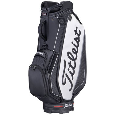 タイトリスト Titleist　ツアー メンズ キャディバッグ TB26SF9A 01 ブラック×ホワイト　2026年モデル キャディバッグ 全体 正面・側面