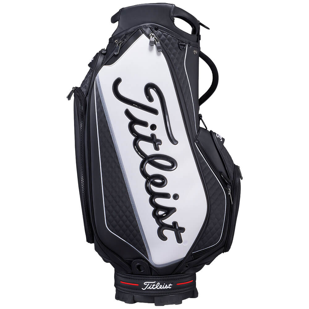 タイトリスト Titleist　ツアー メンズ キャディバッグ TB26SF9A 01 ブラック×ホワイト　2026年モデル キャディバッグ 全体 反対側面